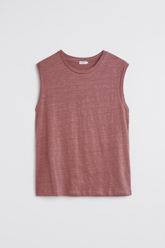 Linen Muscle Tank Faded Burgundy Filippa K
