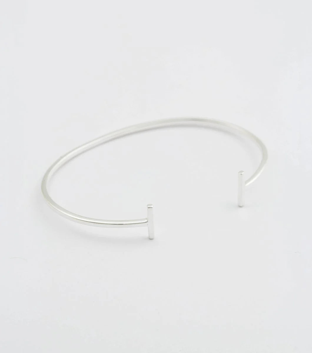 Strict Plain Bangle Bars Silver Syster P