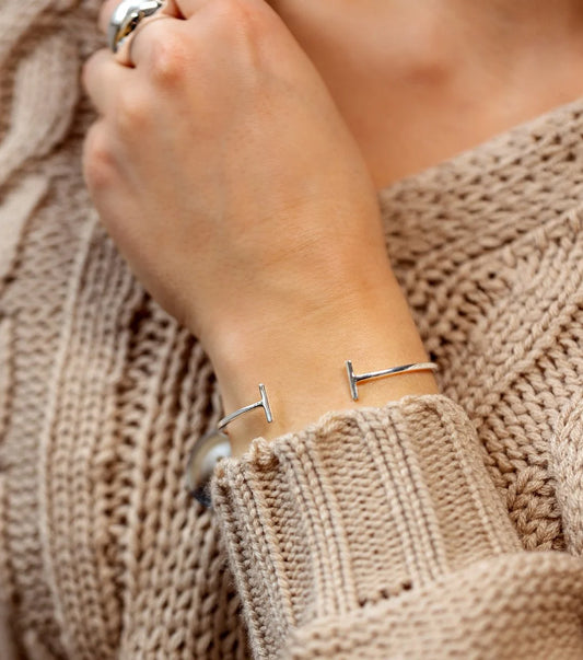 Strict Plain Bangle Bars Silver Syster P