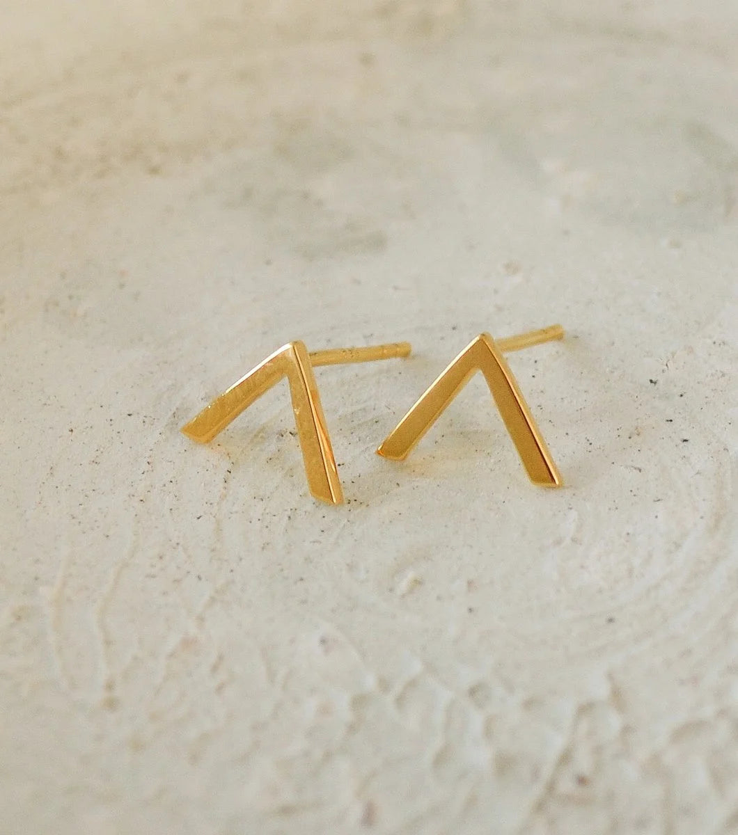 Strict Plain V Earrings Gold Syster P