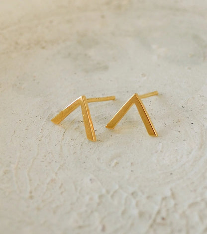 Strict Plain V Earrings Gold Syster P