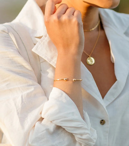 Strict Plain Bangle Ball Gold Syster P