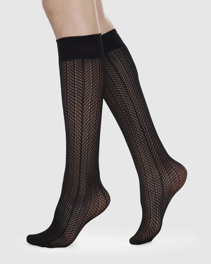 Astrid Knee High Black Swedish Stockings