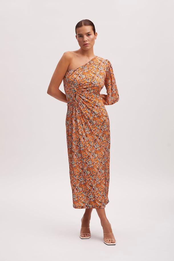 OdaGZ One Shoulder Dress Orange Purple Gestuz