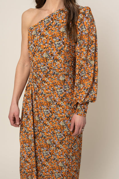 OdaGZ One Shoulder Dress Orange Purple Gestuz