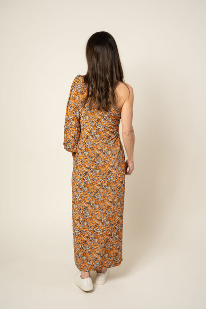 OdaGZ One Shoulder Dress Orange Purple Gestuz