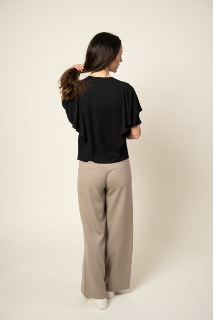 Frill Sleeve Top Black Filippa K