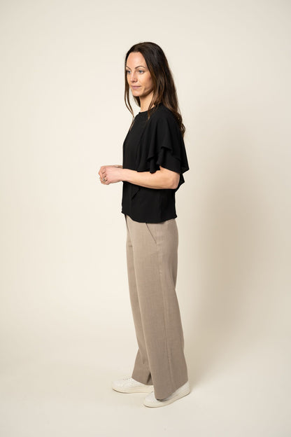 Frill Sleeve Top Black Filippa K