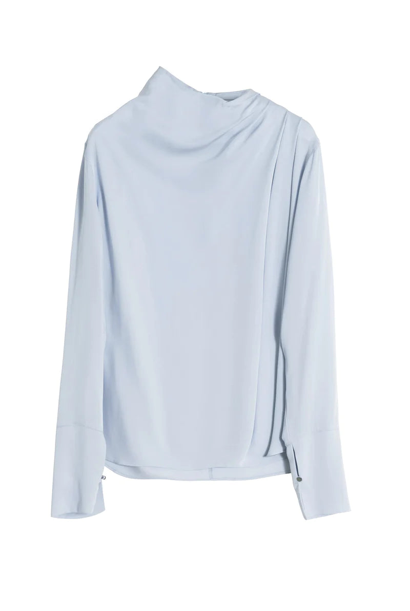 Noe Silk Blouse Light Blue Ahlvar Gallery