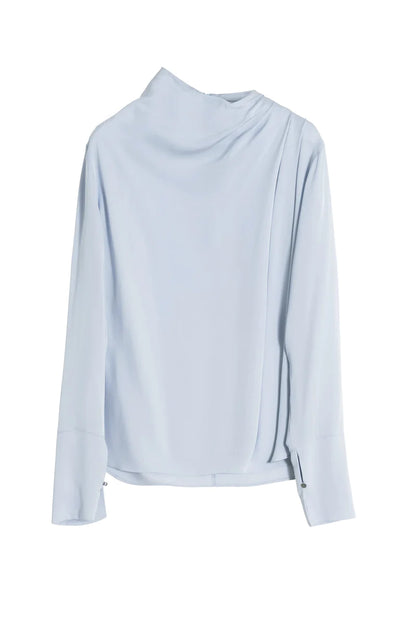 Noe Silk Blouse Light Blue Ahlvar Gallery