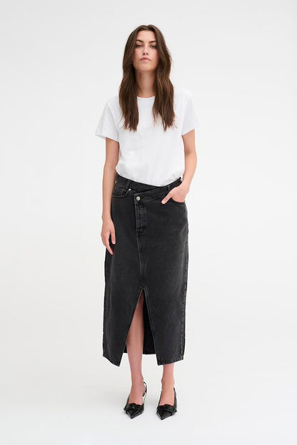 Louis Wrap Skirt Black Wash My Essential Wardrobe