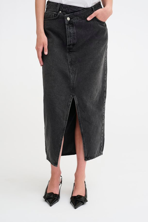Louis Wrap Skirt Black Wash My Essential Wardrobe