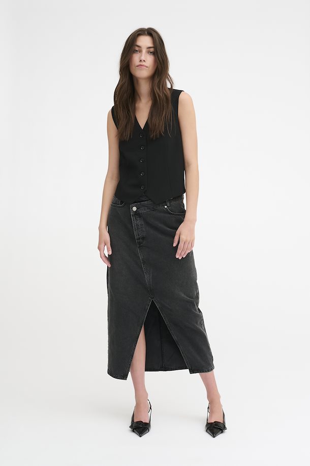 Louis Wrap Skirt Black Wash My Essential Wardrobe