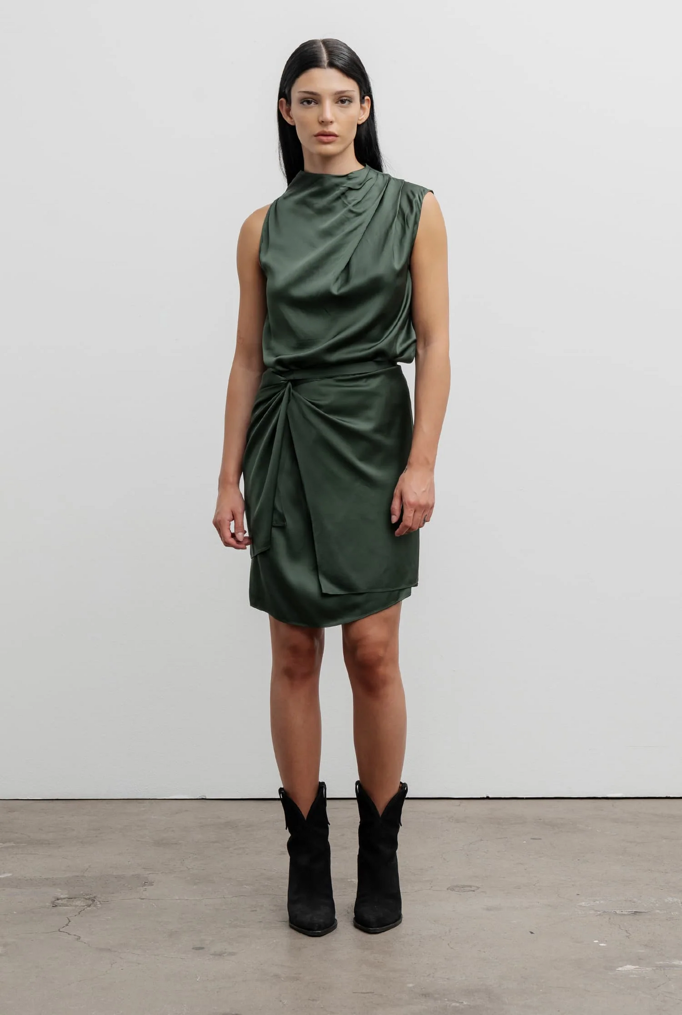 Telly Short Dress Army Green Ahlvar Gallery
