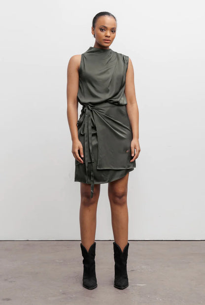 Telly Short Dress Army Green Ahlvar Gallery