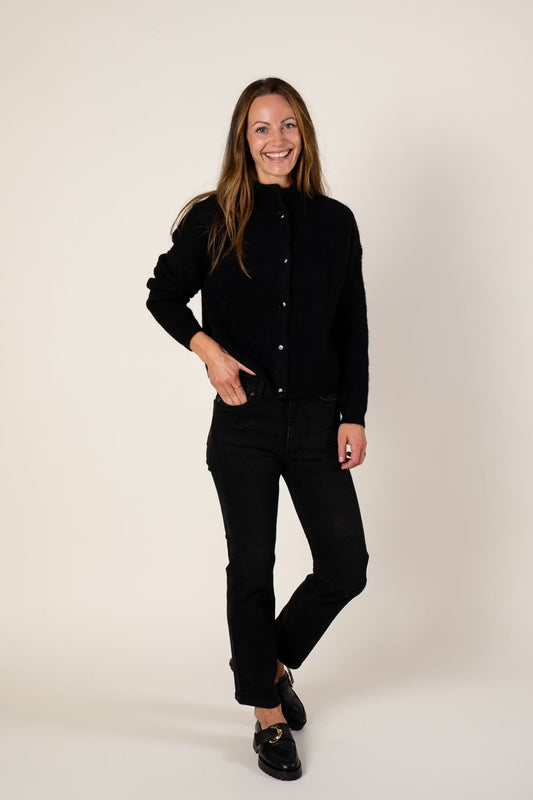 AlphaGZ Short Cardigan Black Gestuz