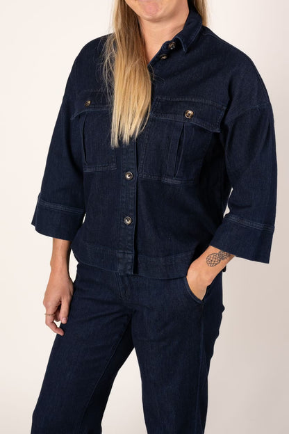 LaraMW Short Shirt 115 Dark Blue My Essential Wardrobe