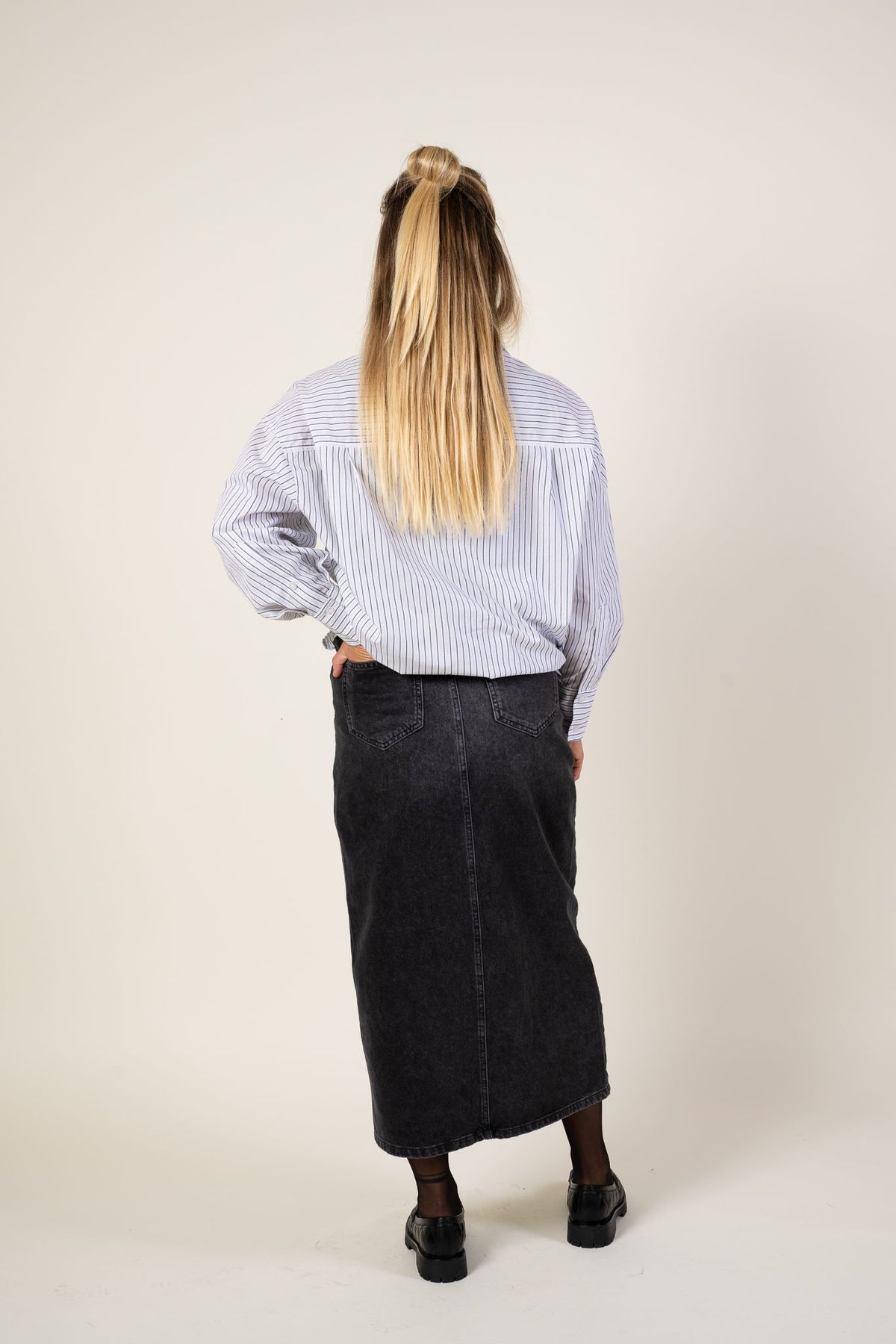 Louis Wrap Skirt Black Wash My Essential Wardrobe