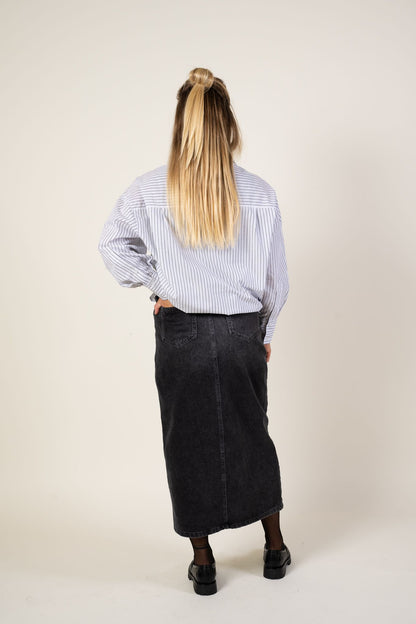 Louis Wrap Skirt Black Wash My Essential Wardrobe