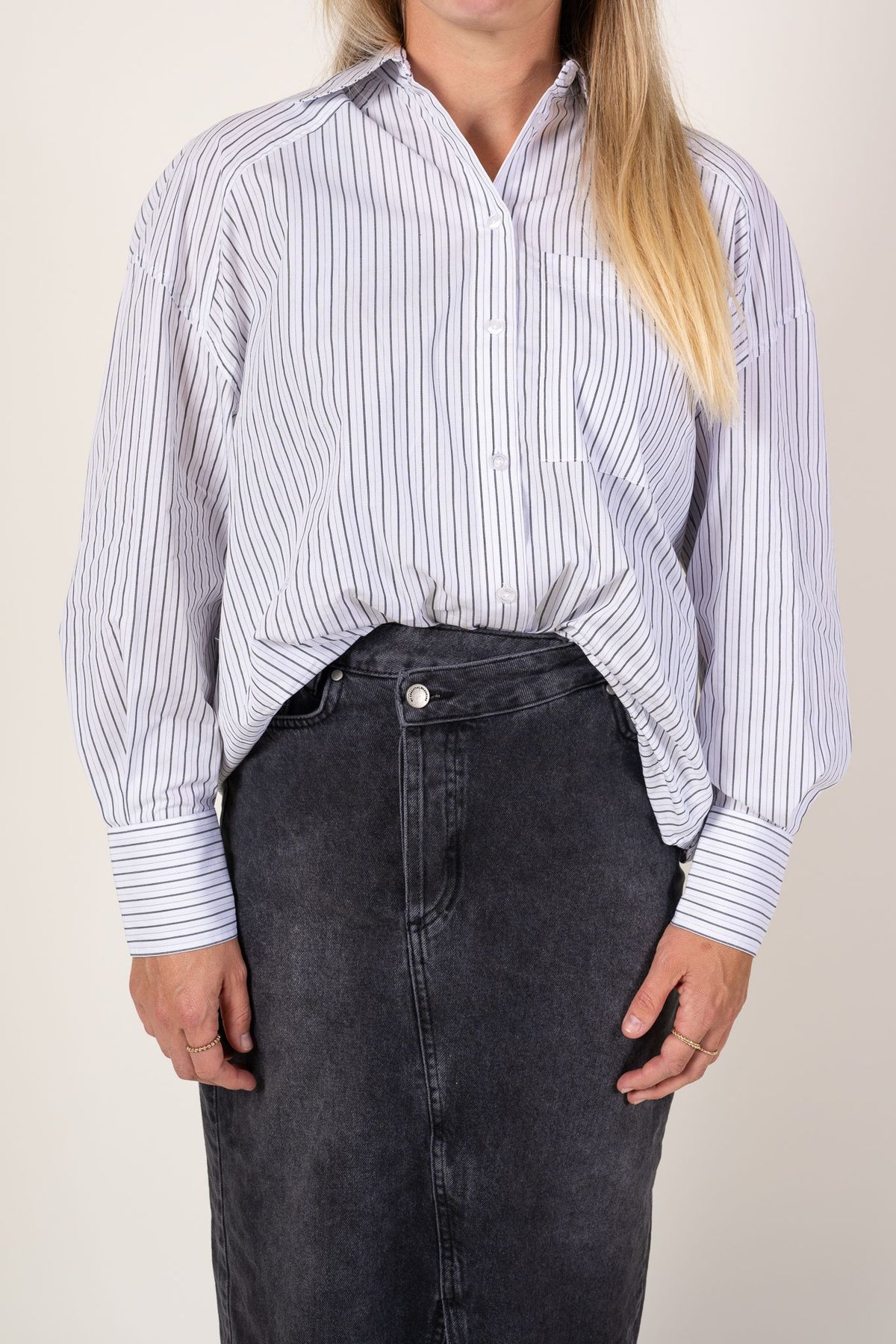 Louis Wrap Skirt Black Wash My Essential Wardrobe