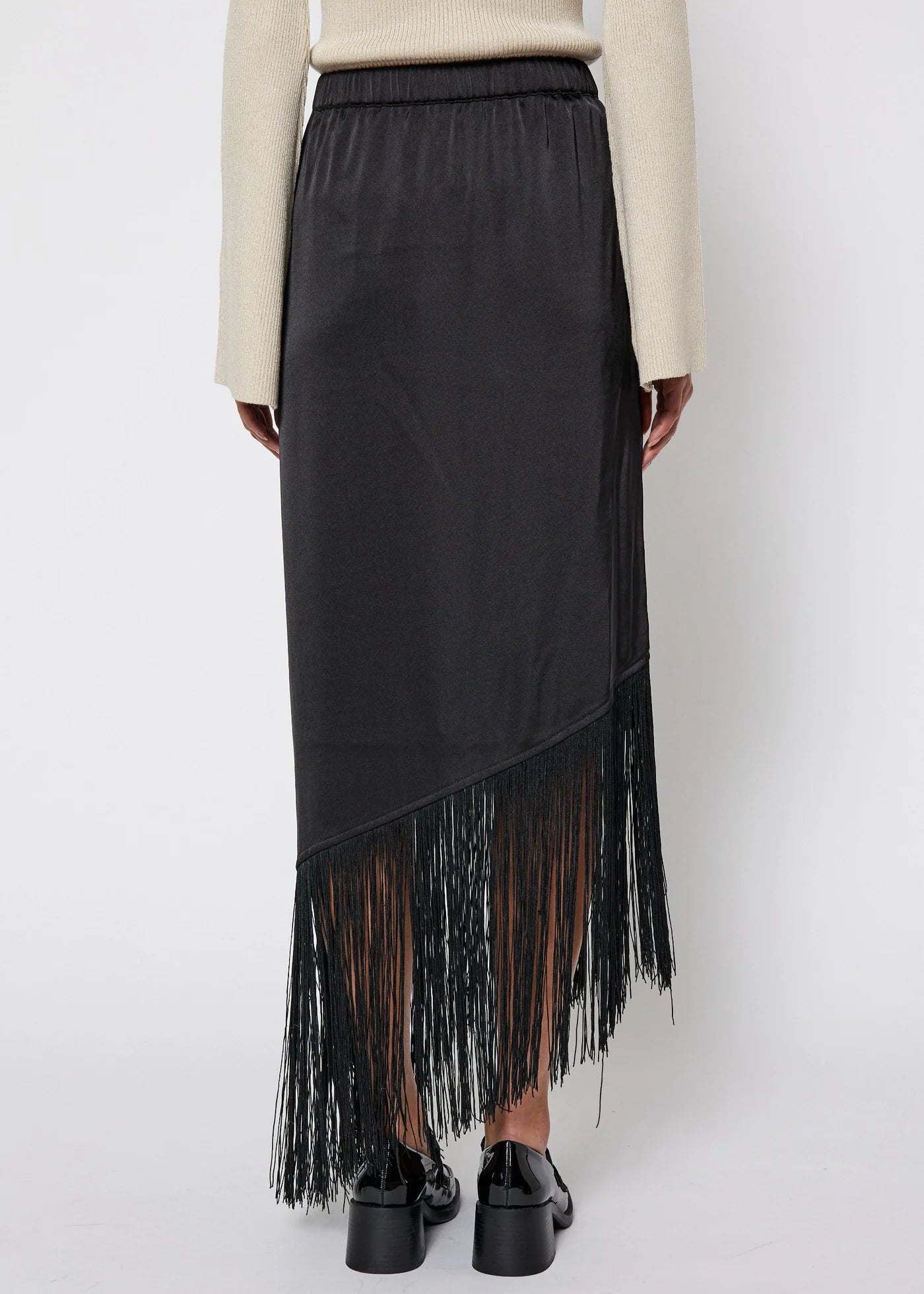 Gili Fringe Skirt Black Norr