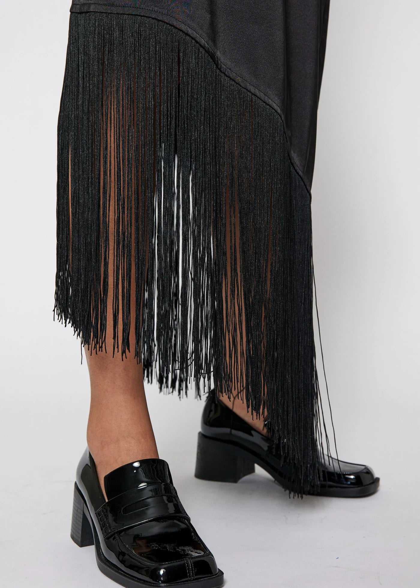 Gili Fringe Skirt Black Norr