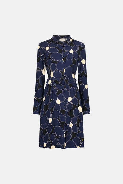 Hayley Jane Dress Navy Super Flower Fabienne Chapot