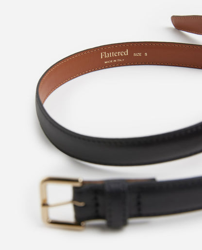 Barbara Belt Black Leather Flattered