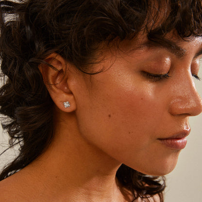 Octavia Recycled Clover Earrings Silver Pilgrim