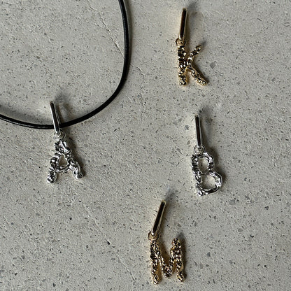 Charm Recycled Pendant Letter Gold Pilgrim