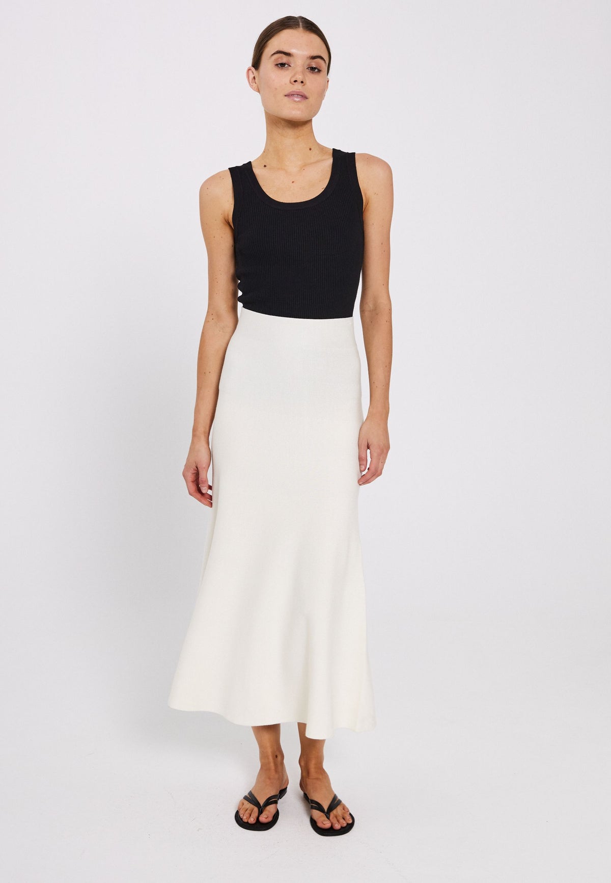 Als Midi Knit Skirt Off-White Norr
