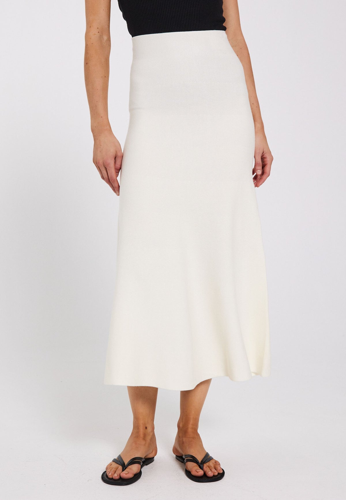 Als Midi Knit Skirt Off-White Norr