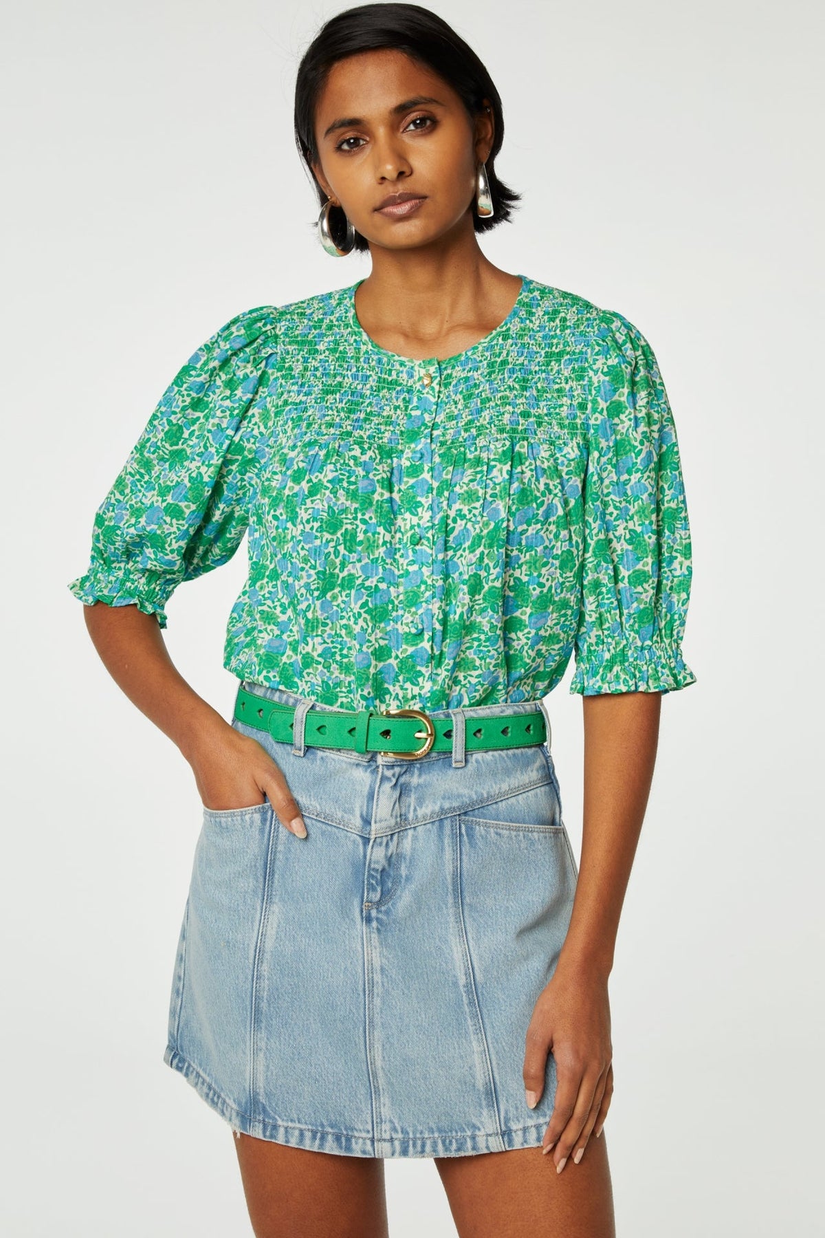 June SS Blouse Green Clueless Fabienne Chapot