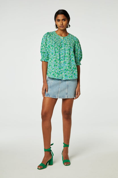 June SS Blouse Green Clueless Fabienne Chapot