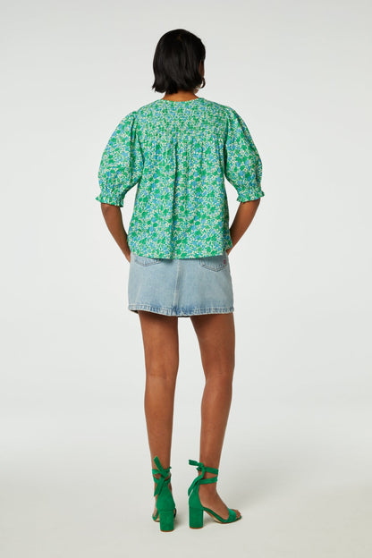 June SS Blouse Green Clueless Fabienne Chapot
