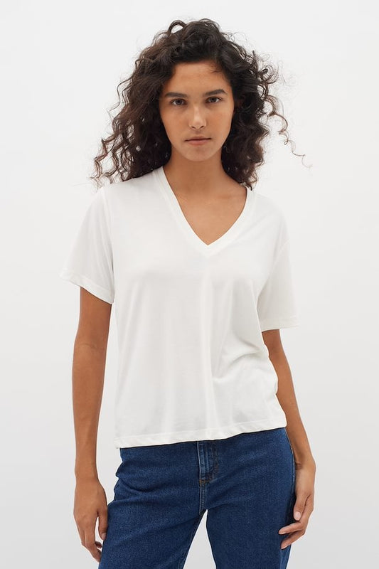 LilianaIW Base V-Neck Whisper White InWear