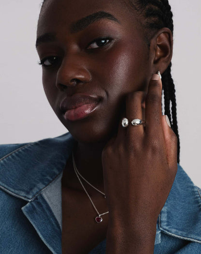 Bolded Drops Ring Silver Syster P