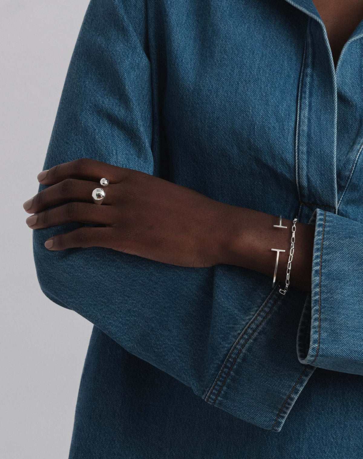 Bolded Drops Ring Silver Syster P
