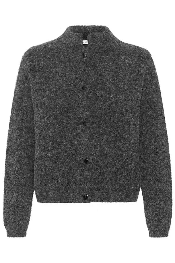 AlphaGZ Short Cardigan Charcoal Melange Gestuz