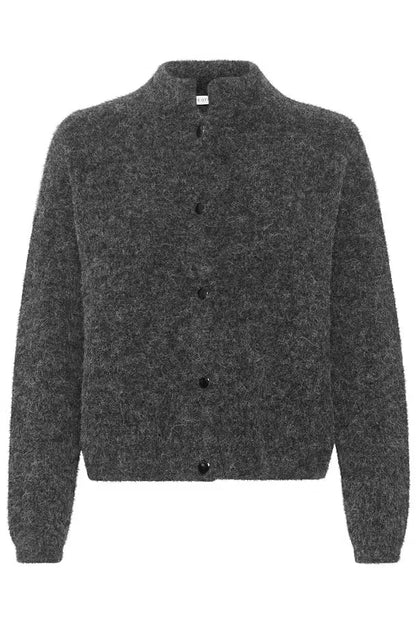 AlphaGZ Short Cardigan Charcoal Melange Gestuz