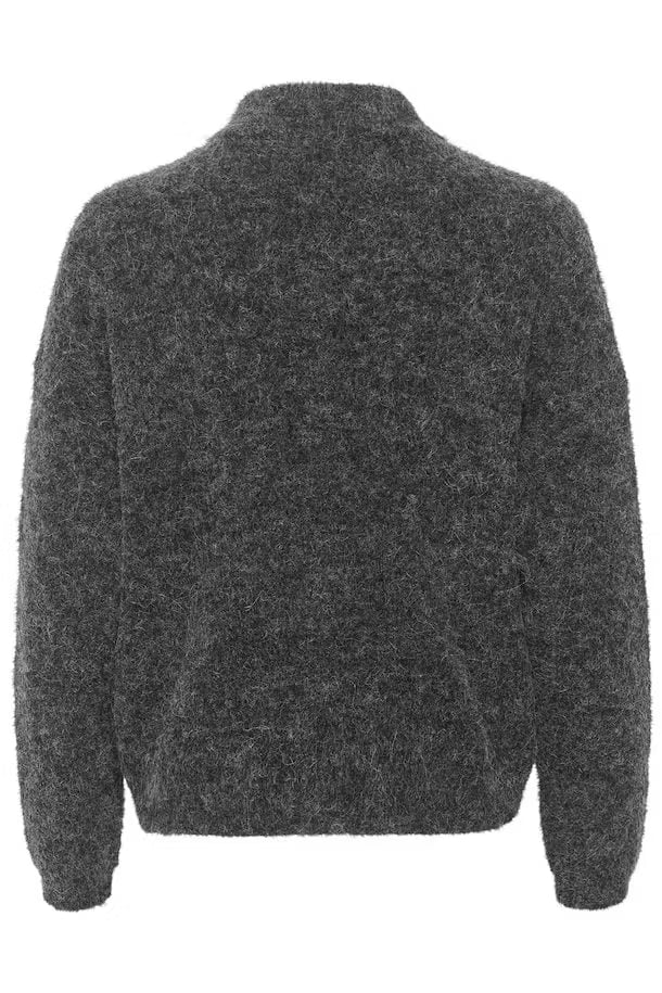 AlphaGZ Short Cardigan Charcoal Melange Gestuz