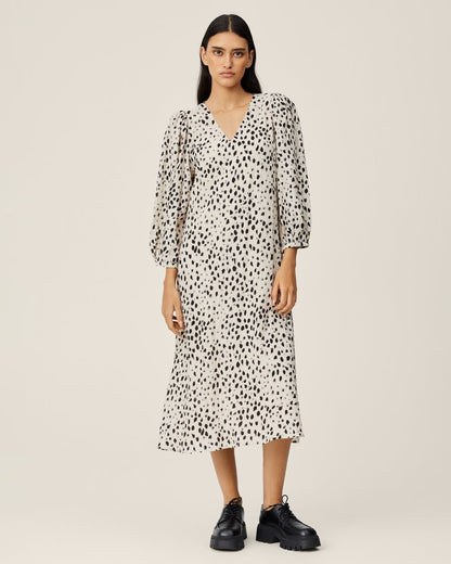 Angelina 3/4 Dress AOP Peyote Dot MSCH
