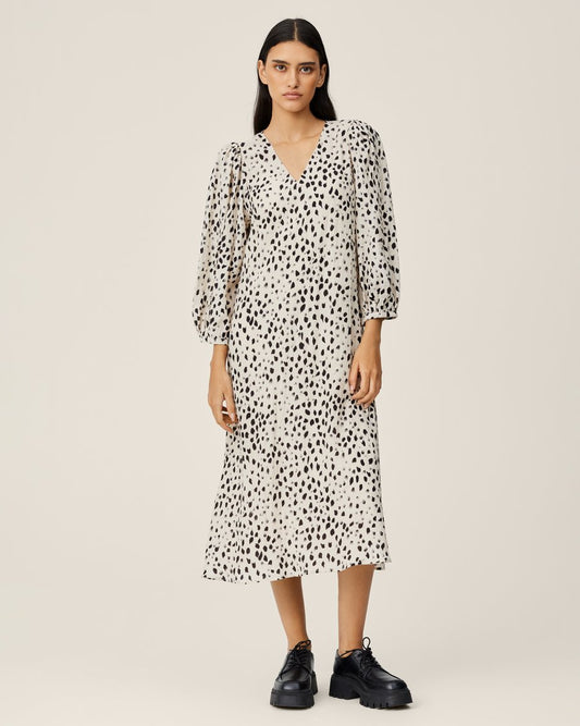 Angelina 3/4 Dress AOP Peyote Dot MSCH