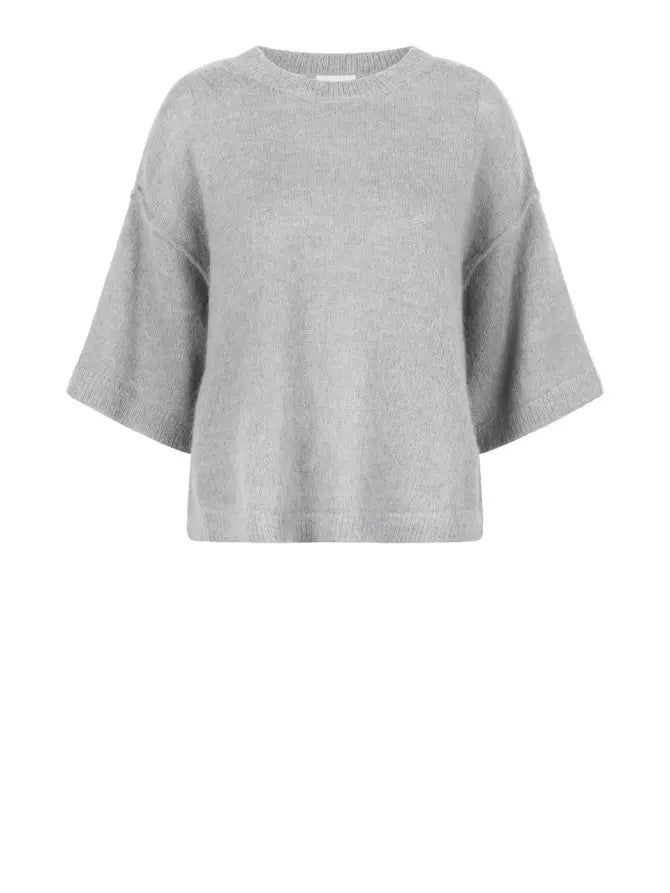 Hiaru Relaxed SS Sweater Heather Grey Dante6