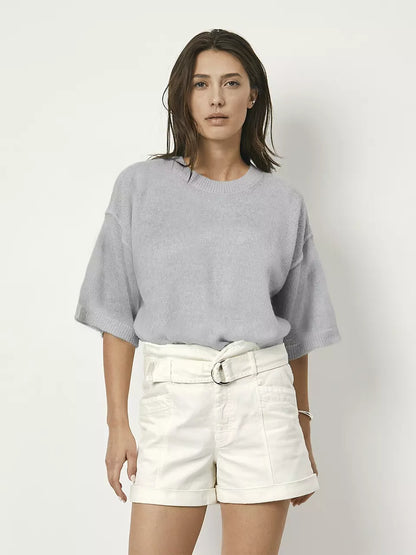 Hiaru Relaxed SS Sweater Heather Grey Dante6