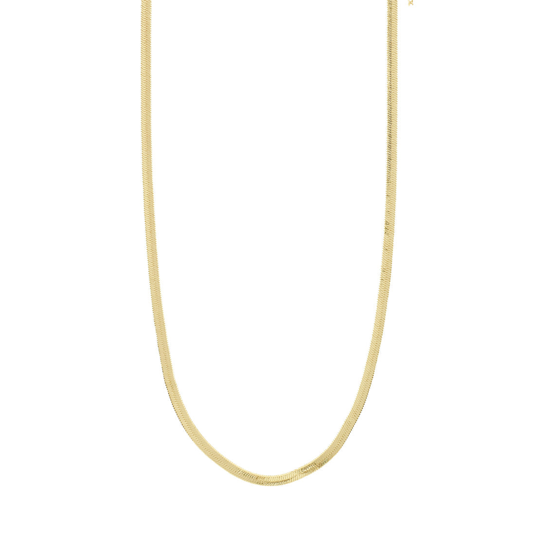 Joanna Recycled Flat Snake Chain Necklace Gold Pilgrim