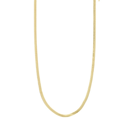 Joanna Recycled Flat Snake Chain Necklace Gold Pilgrim