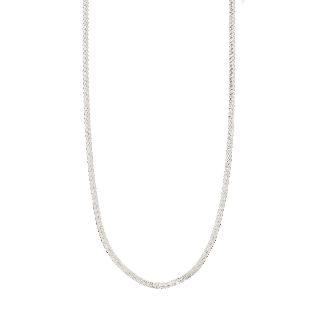 Joanna Recycled Flat Snake Chain Necklace Silver Pilgrim