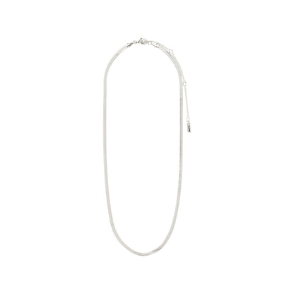Joanna Recycled Flat Snake Chain Necklace Silver Pilgrim