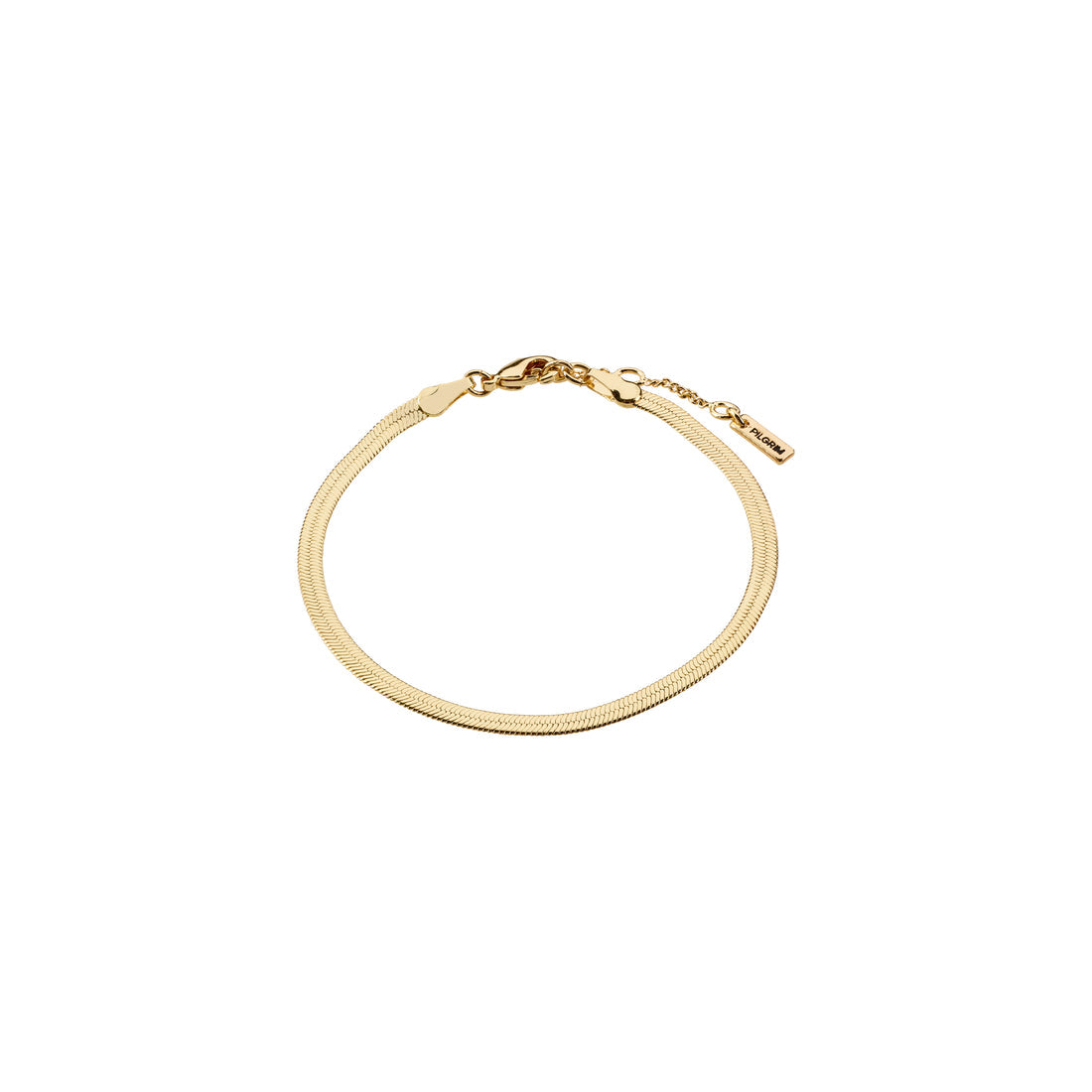 Joanna Recycled Flat Snake Chain Bracelet Gold Pilgrim